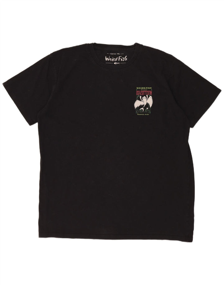 WEIRD FISH T-Shirt graphique homme haut XL coton noir