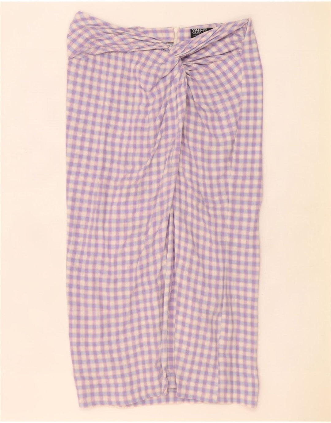 Zara Femme Maxi Jupe Large W32 Vichy Violet