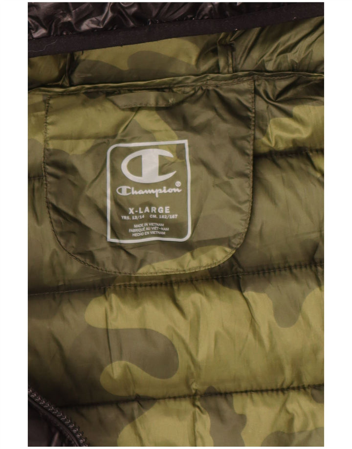 Champion Veste matelassée à capuche pour garçon 13-14 ans XL Noir
