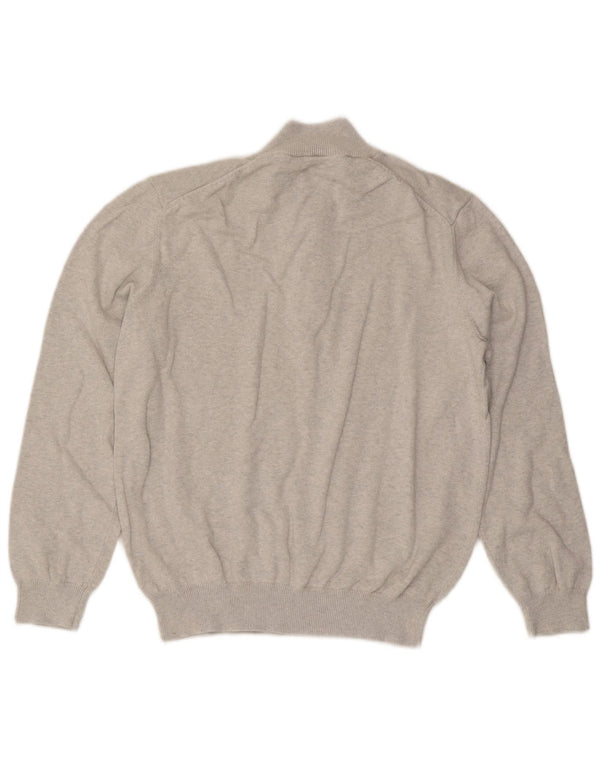 Crew Clothing Pull col zippé pour homme XL en coton gris