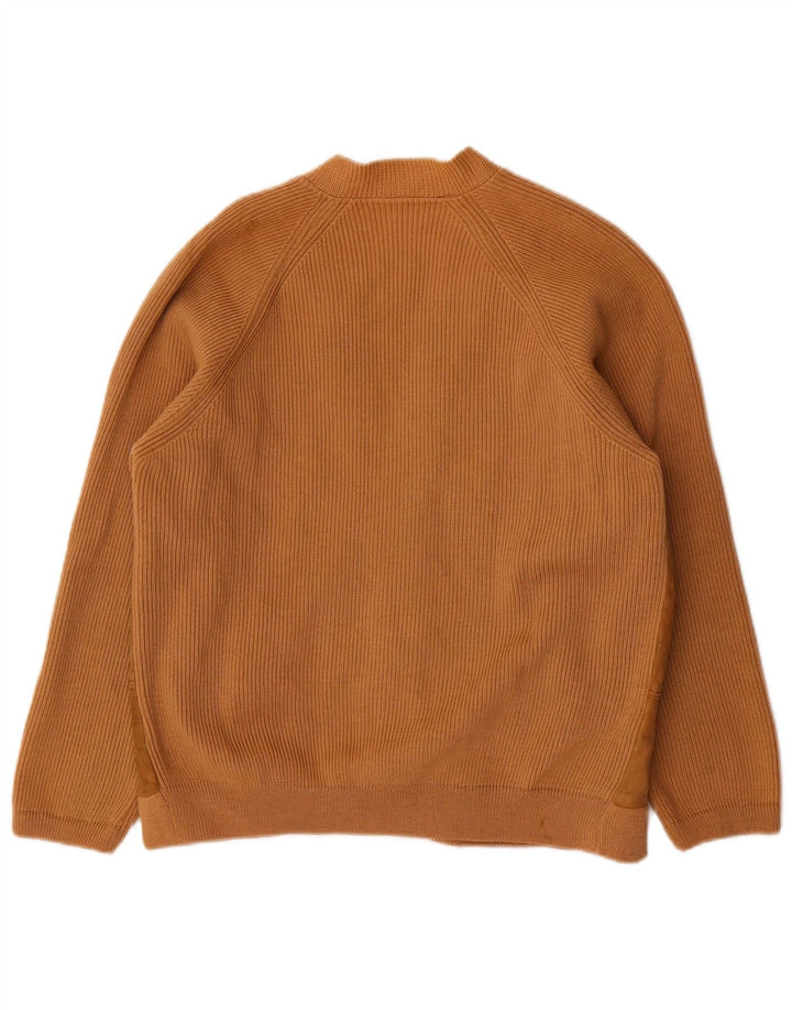 VINTAGE Pull Cardigan Femme UK 16 Grand Beige