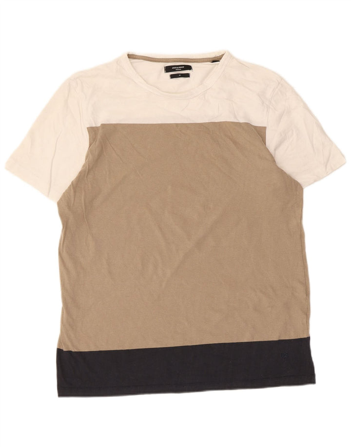 Jack & Jones T-Shirt Homme Beige Moyen Colourblock Cotton