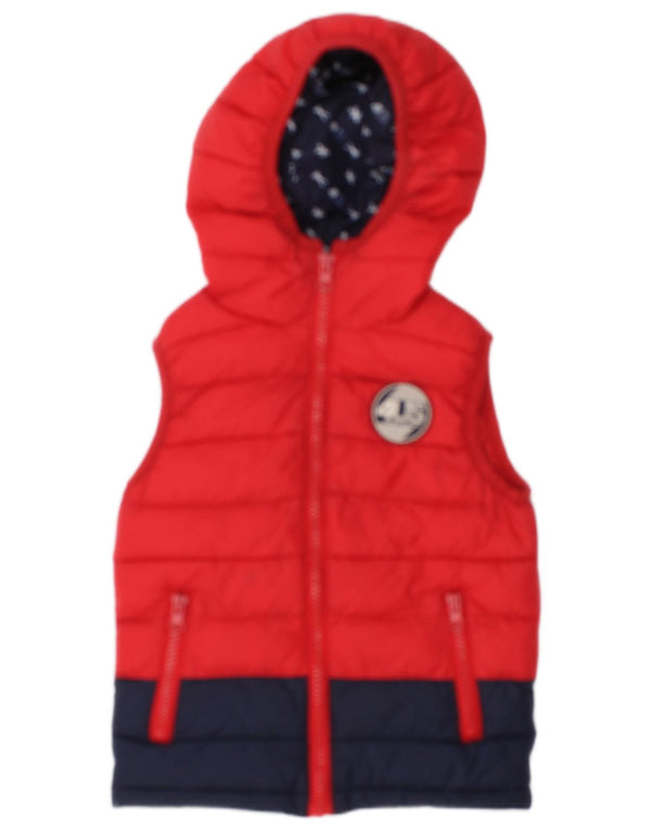 Cesare Paciotti Gilet rembourré à capuche pour bébé garçon 18-24 mois Rouge Colorblock