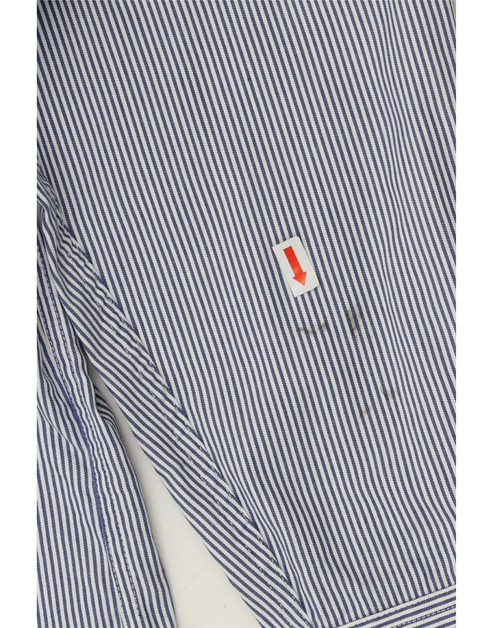 IZOD Mens Shirt Size 16 Large Blue Striped Cotton Vintage Izod and Second-Hand Izod from Messina Hembry 