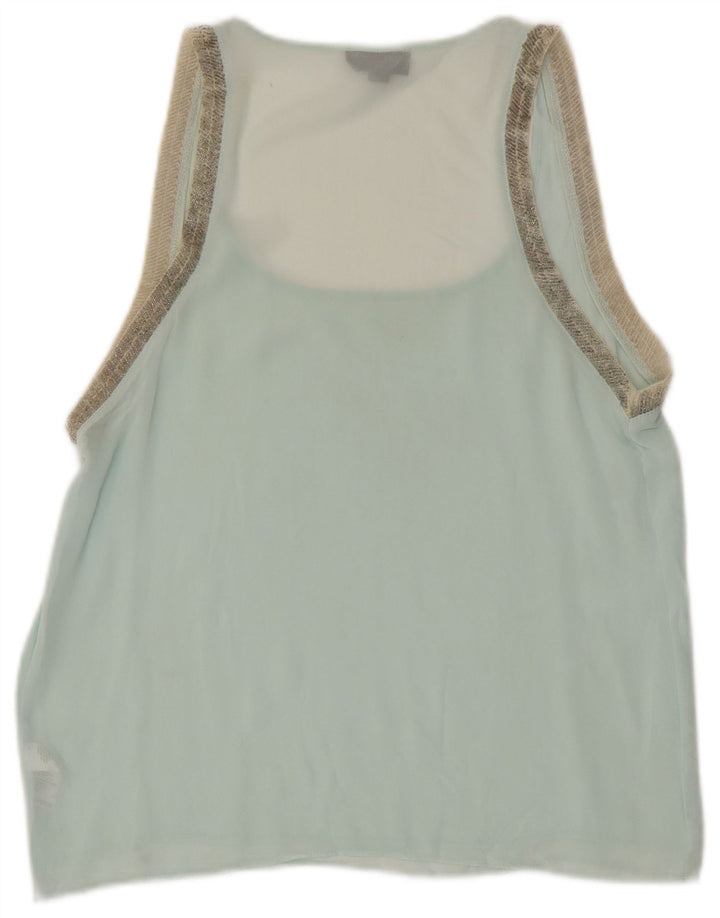 Topshop Chemisier sans manches pour femme UK 10 Petit Bleu Polyester