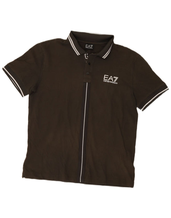Emporio Armani Mens Graphic Polo Shirt 2XL Khaki Cotton
