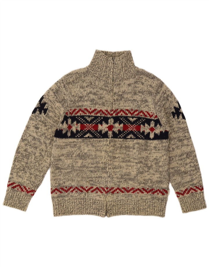 Rifle Cardigan Homme Pull Gris Moyen Fair Isle