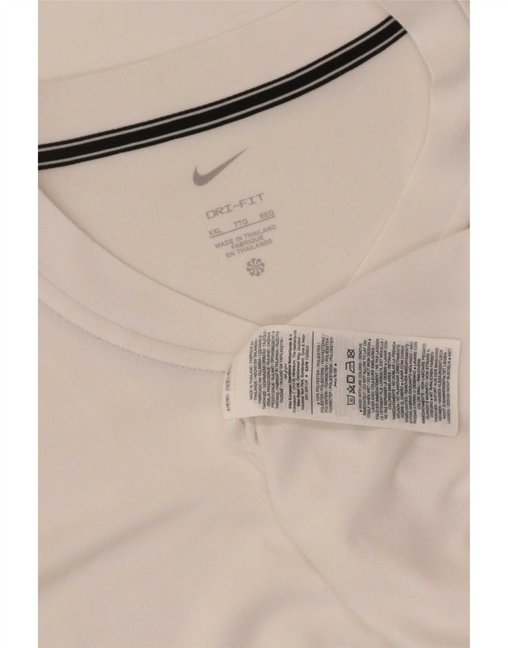 Nike Hommes Dri Fit T-Shirt Haut 2XL Blanc Polyester