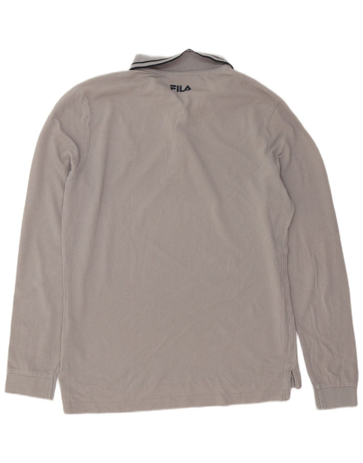 Fila Polo à manches longues homme gris coton grand
