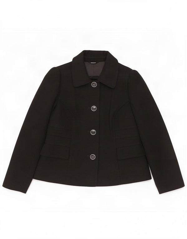 Marks & Spencer Veste blazer à 4 boutons pour femme UK 14 Noir moyen Polyester