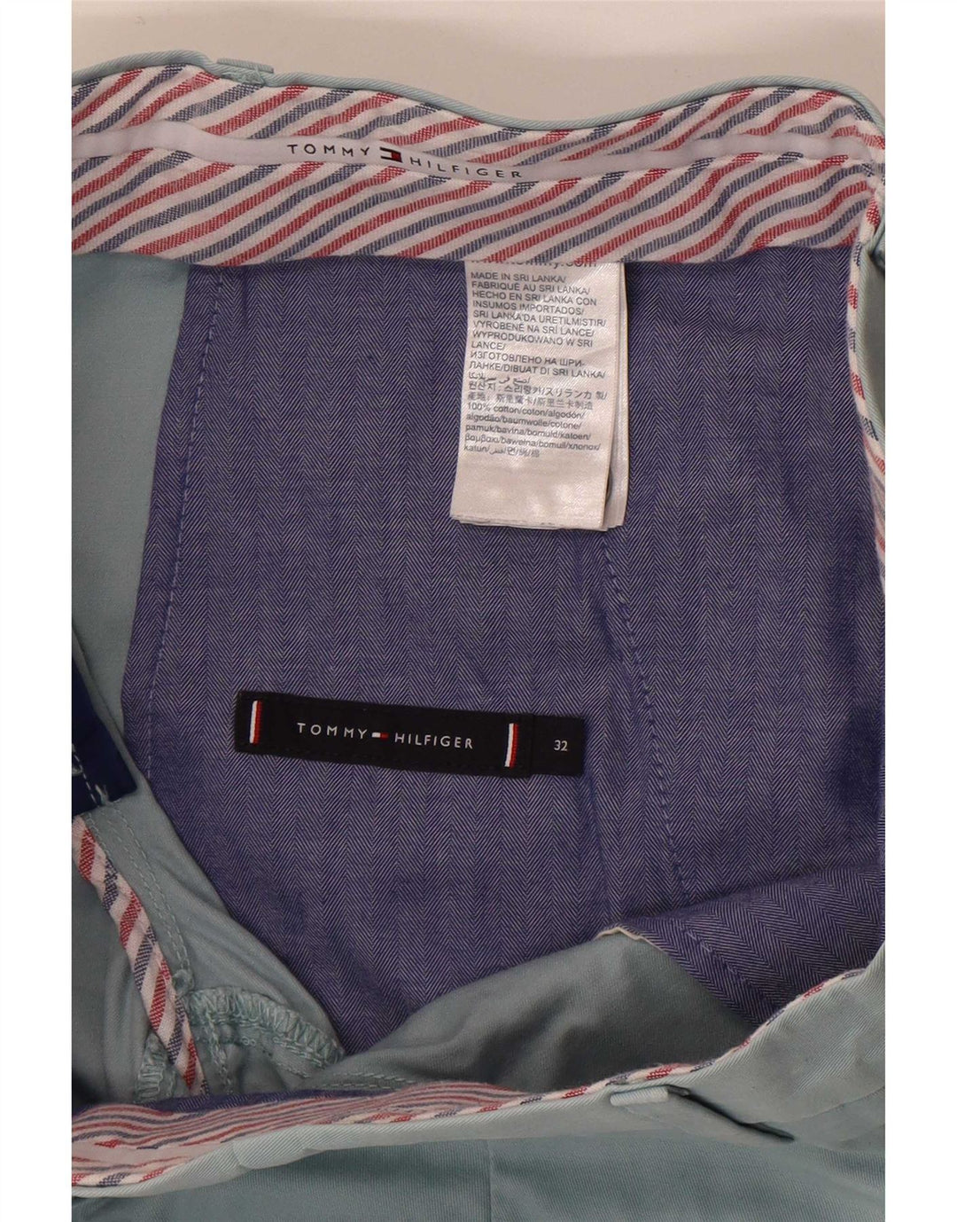 Tommy Hilfiger Short Chino Homme W32 Bleu Moyen Coton