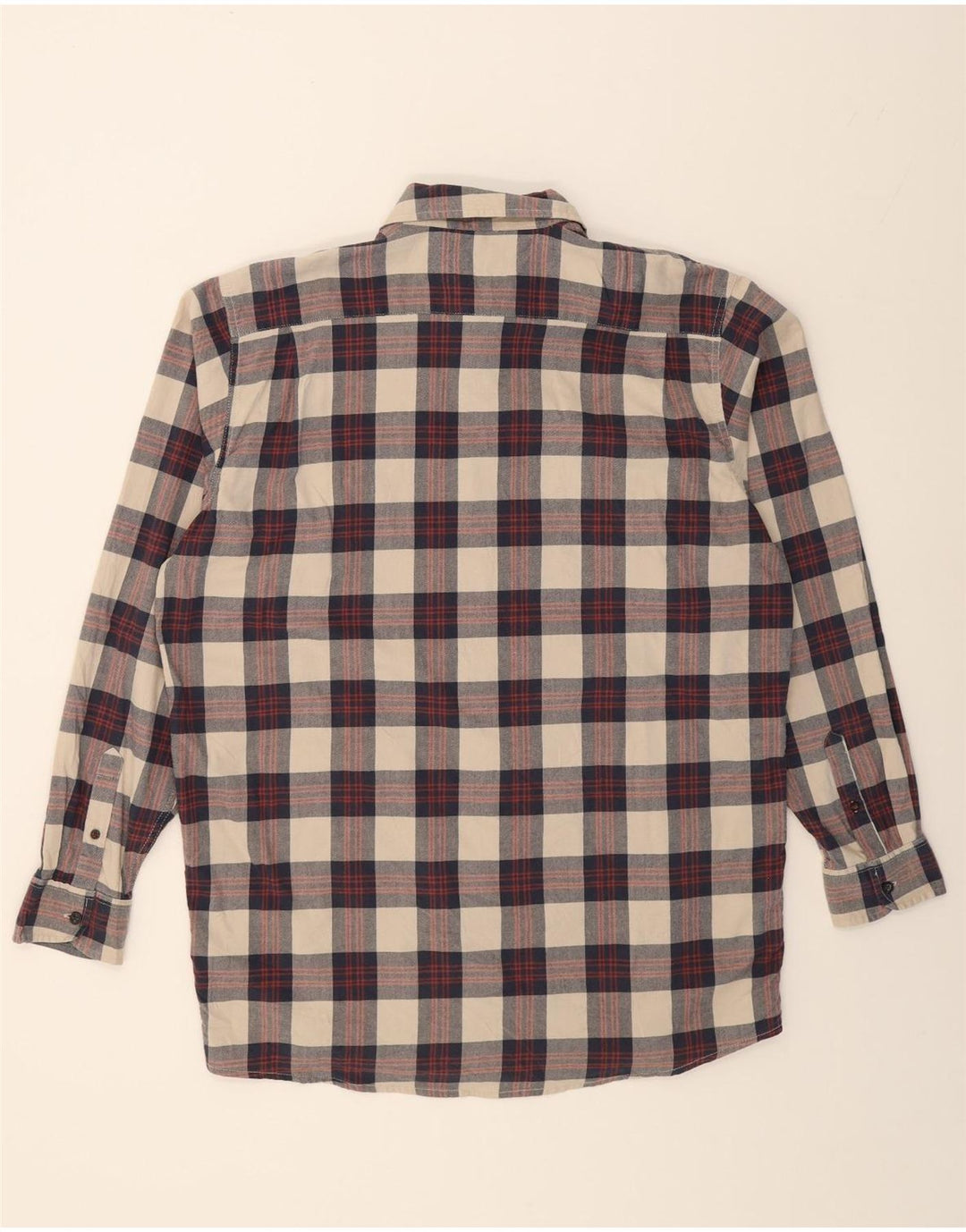 WRANGLER Mens Flannel Shirt XL Navy Blue Check Cotton Vintage Wrangler and Second-Hand Wrangler from Messina Hembry 