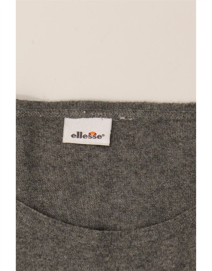 ELLESSE Womens Boat Neck Jumper Sweater UK 12 Medium Grey Vintage Ellesse and Second-Hand Ellesse from Messina Hembry 