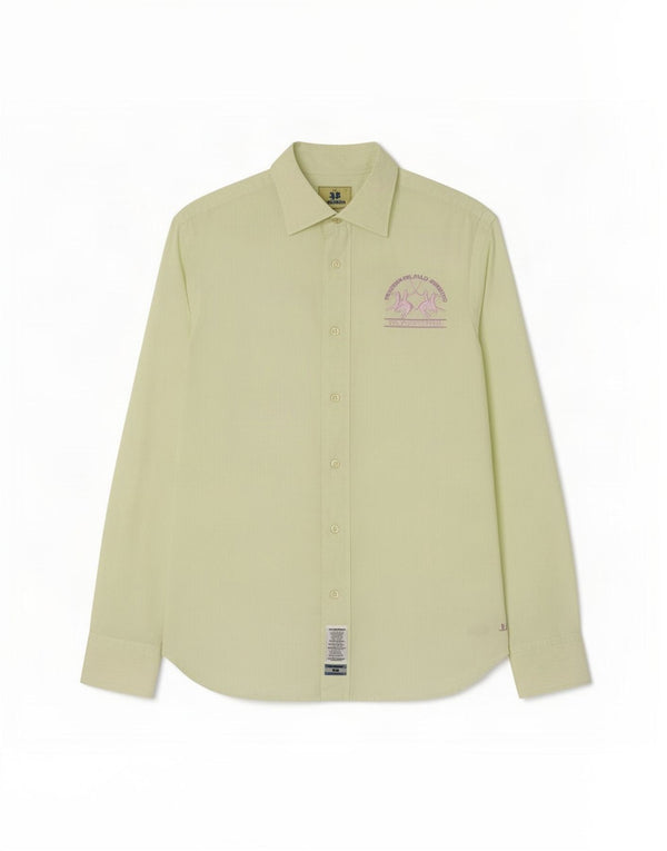 La Martina Mens Shirt Large Green Cotton