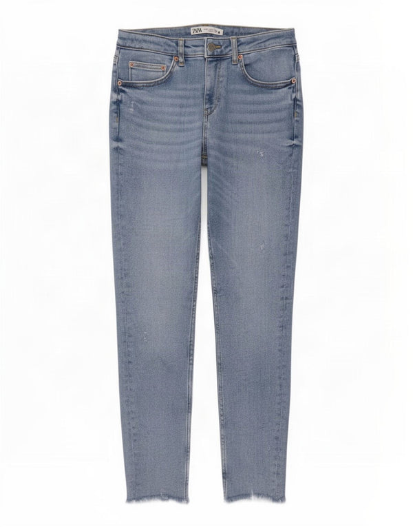 Zara Jean skinny effet vieilli pour femme EU 40 Medium W30 L28 Bleu