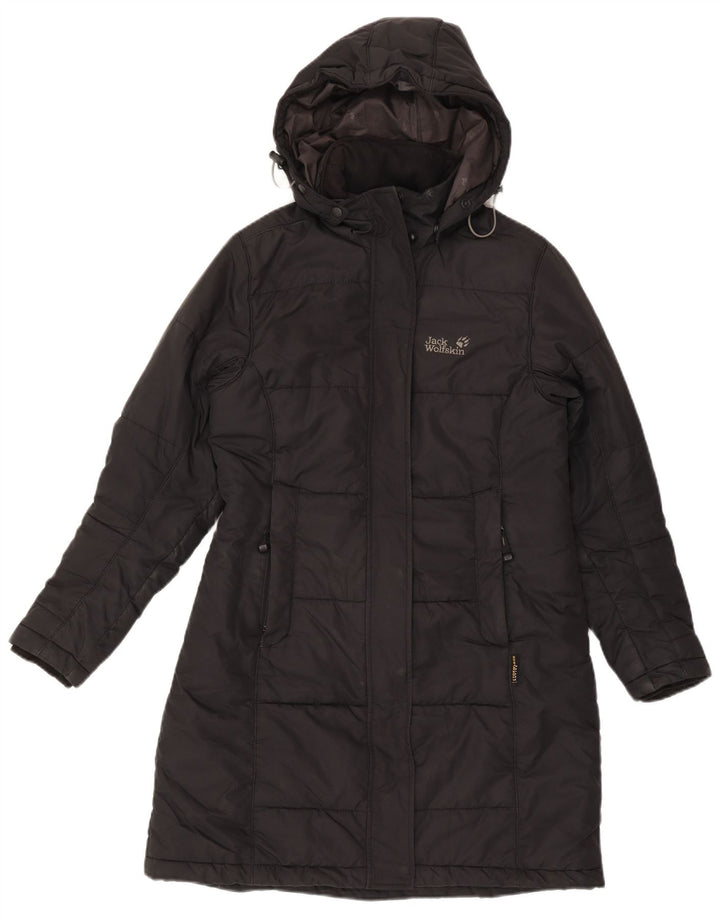 Jack Wolfskin Manteau rembourré à capuche pour femme UK 10 Petit Noir Polyester