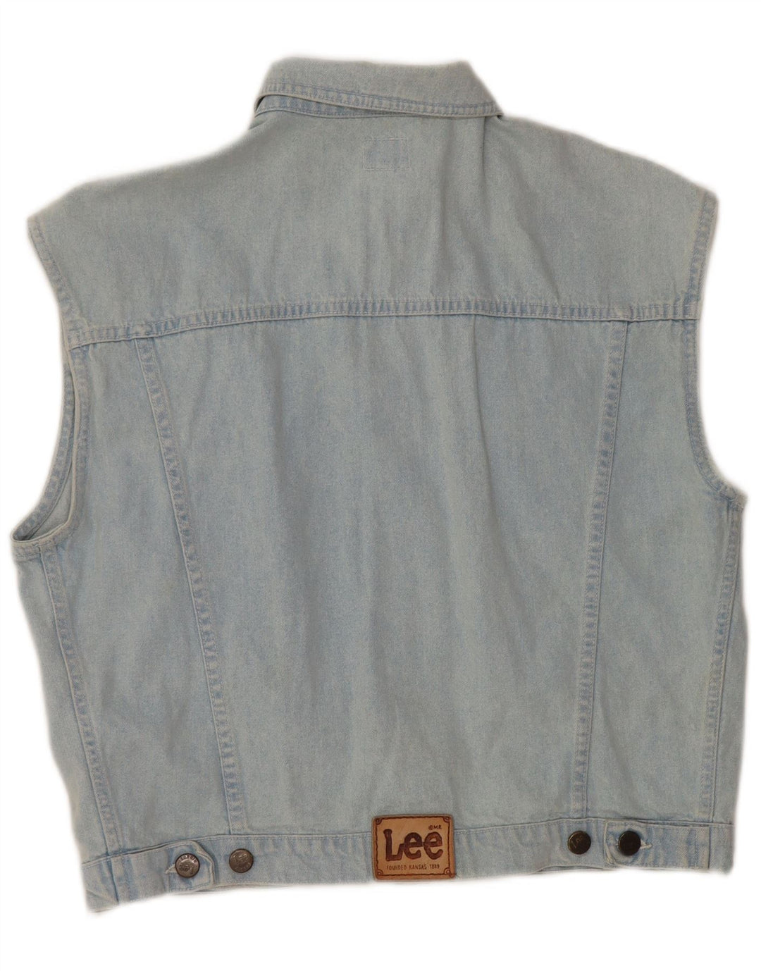 LEE Gilet en jean pour femme UK 14 Large Bleu Coton