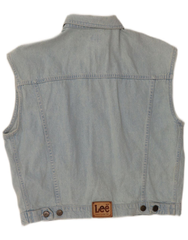 LEE Gilet en jean pour femme UK 14 Large Bleu Coton