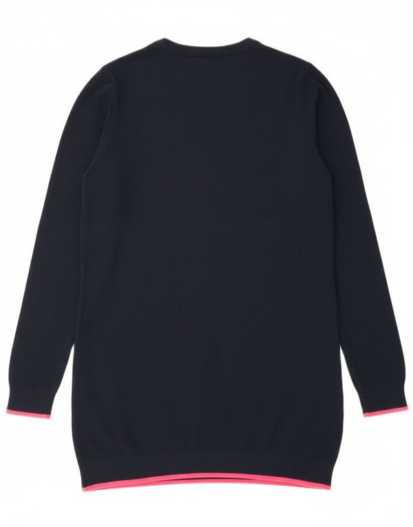 Superdry Pull long à col rond pour femme UK 12 Bleu marine moyen