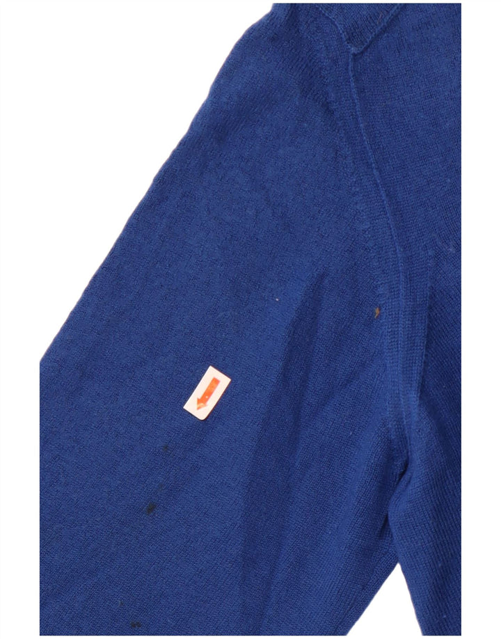 Marks & Spencer Pull autographe à col en V pour femme UK 16 Large Bleu