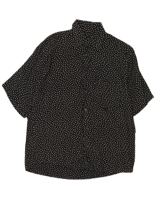 vintage Chemise à manches courtes pour hommes Noir moyen tacheté
