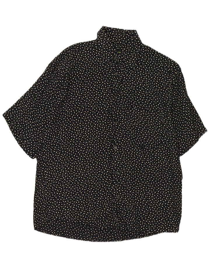 vintage Chemise à manches courtes pour hommes Noir moyen tacheté