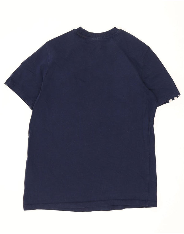 Adidas T-Shirt Femme Top UK 16 Large Bleu Marine Coton