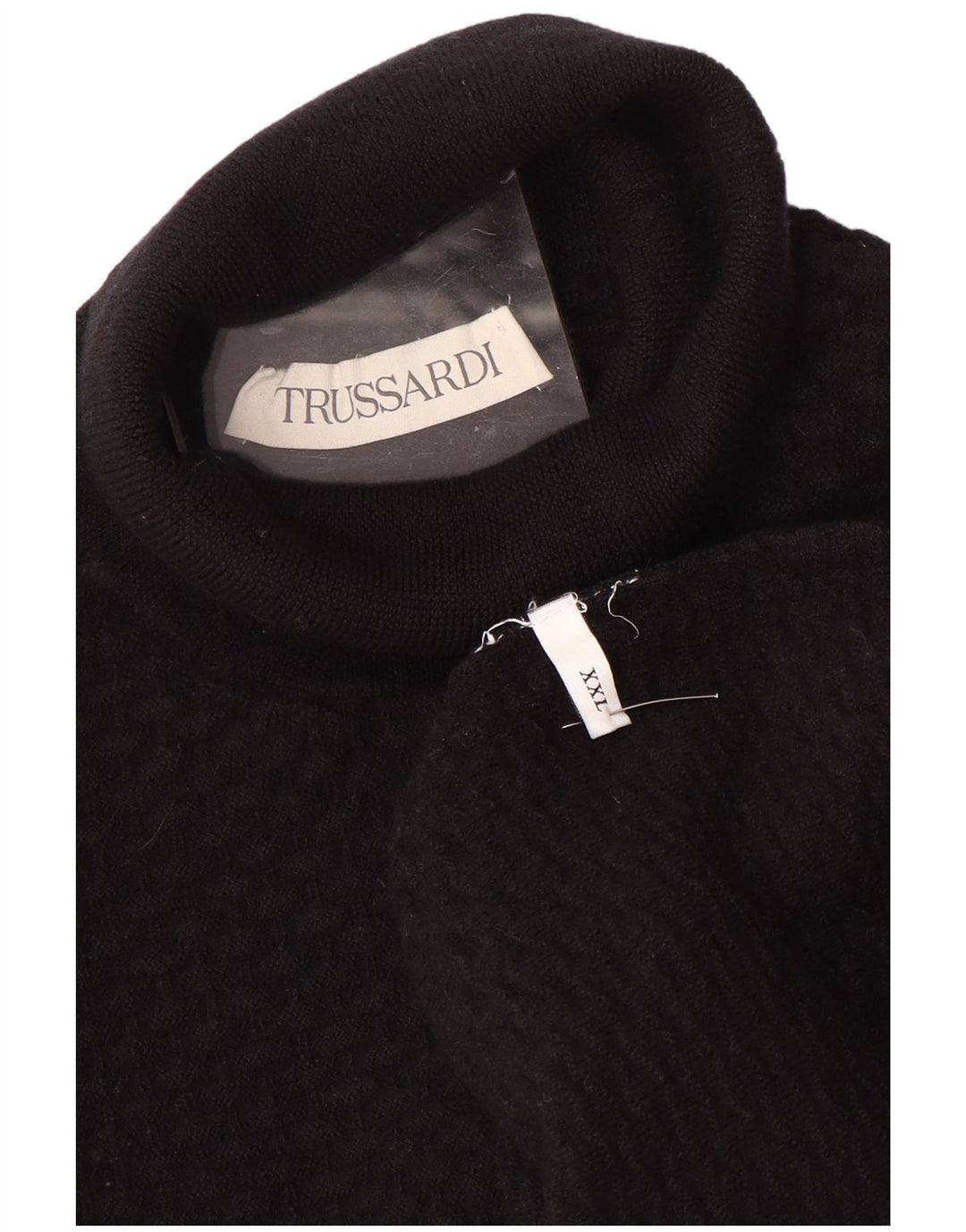 TRUSSARDI Pull col roulé pour femme UK 20 2XL Noir