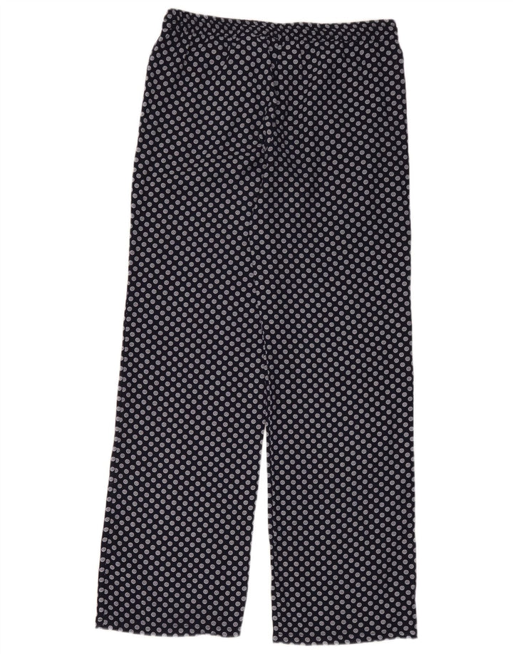 Pantalon large femme Zara Medium W30 L32 bleu marine à pois en polyester