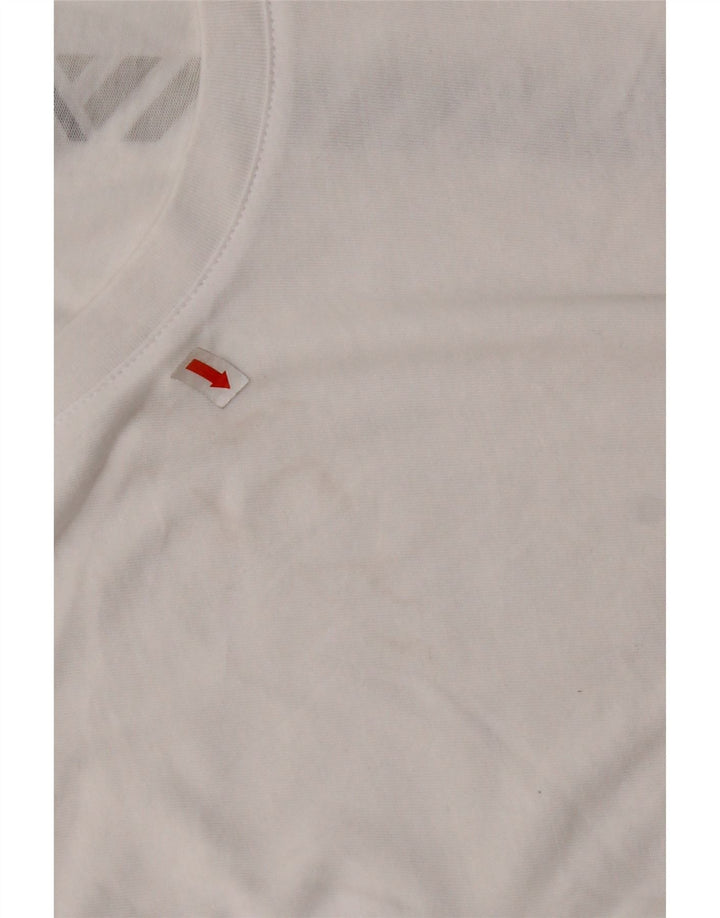 NEW BALANCE T-shirt court graphique pour femme UK 10 petit coton blanc