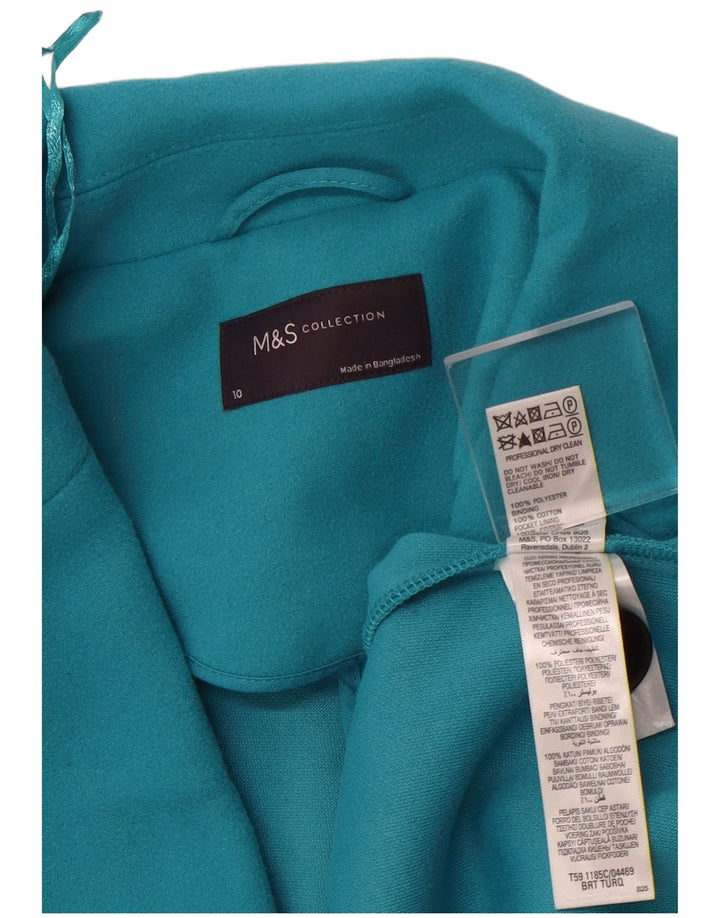 MARKS & SPENCER Manteau Femme UK 10 Petit Bleu Polyester