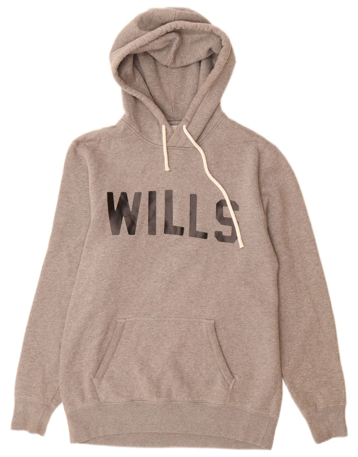 JACK WILLS Pull à capuche graphique pour homme XS en coton gris