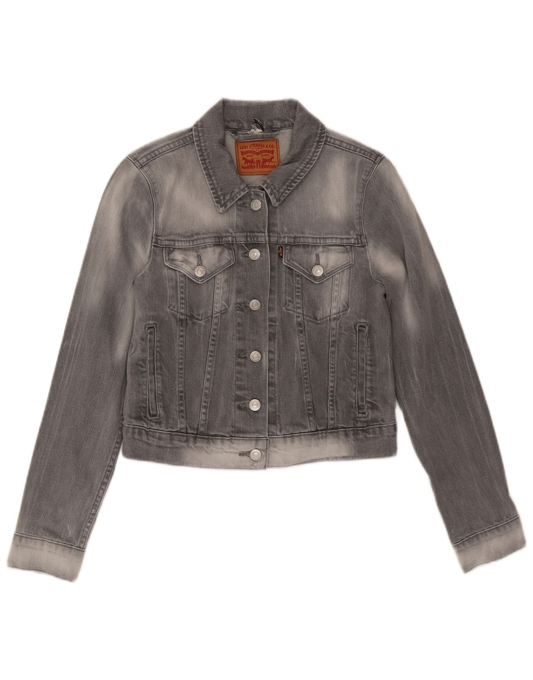 LEVI'S Veste en jean courte pour femme UK 10 Petit coton gris