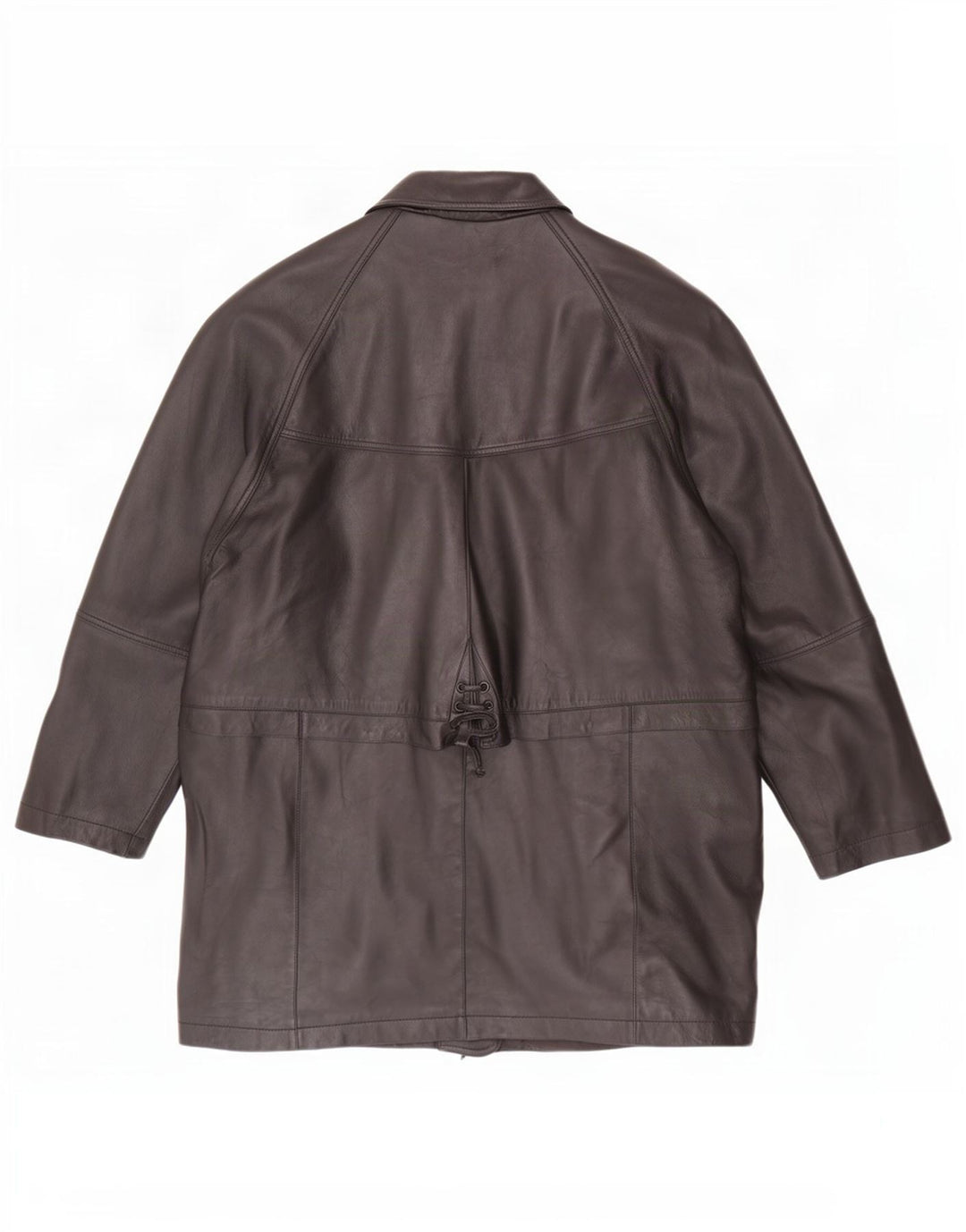 C&A Manteau en cuir pour femme UK 16 Large Noir