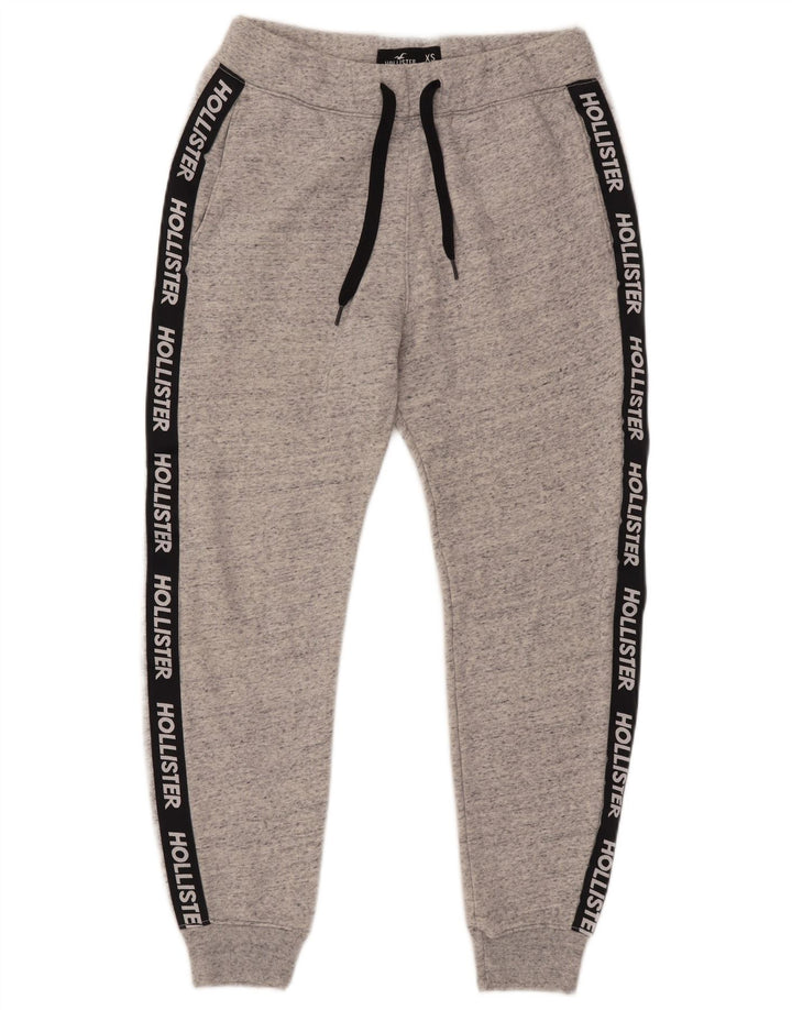 HOLLISTER Pantalon de survêtement graphique Joggers XS Gris Chiné Coton