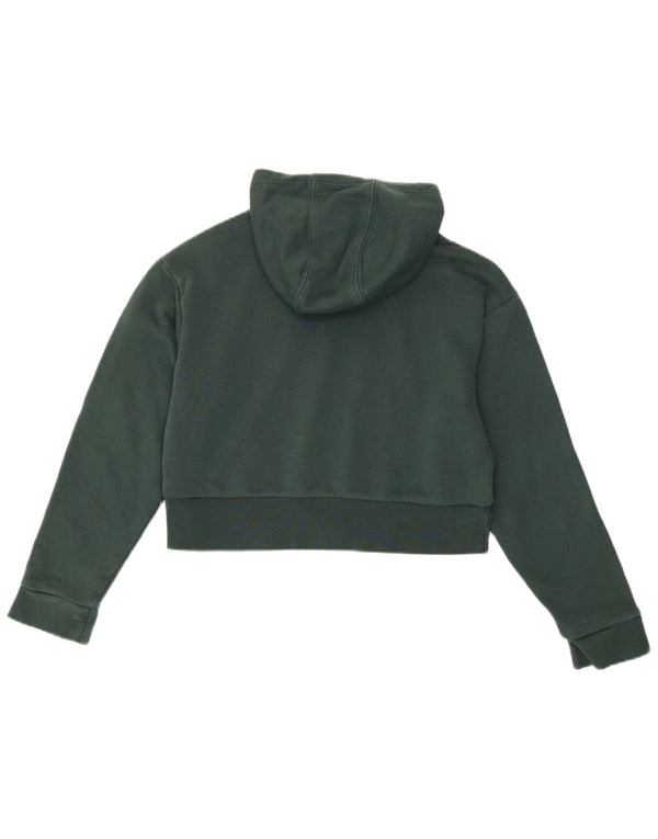 Adidas Pull à capuche graphique court pour fille 11-12 ans Vert Coton