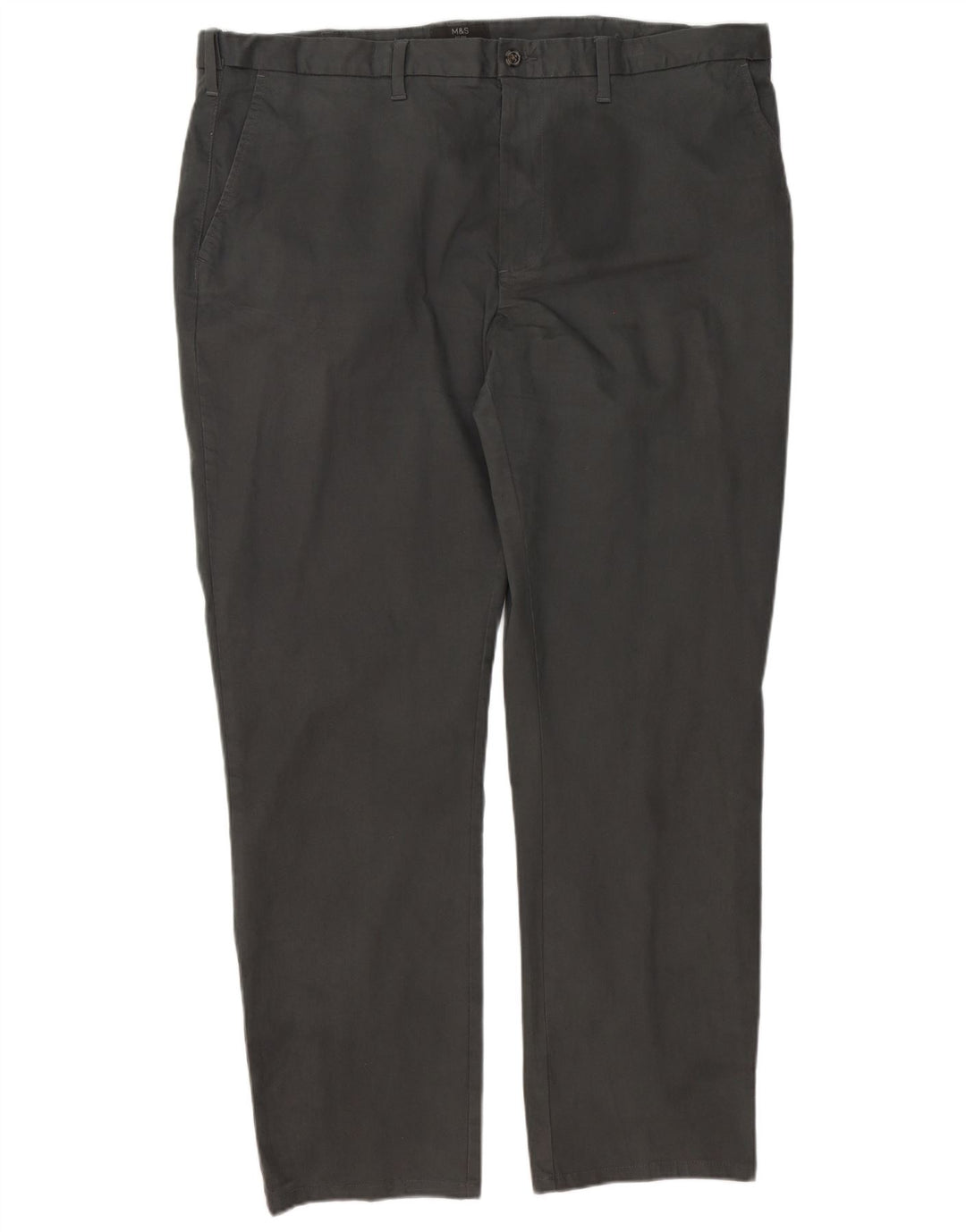 MARKS & SPENCER Pantalon Chino Coupe Regular Homme W44 L33 Gris Coton