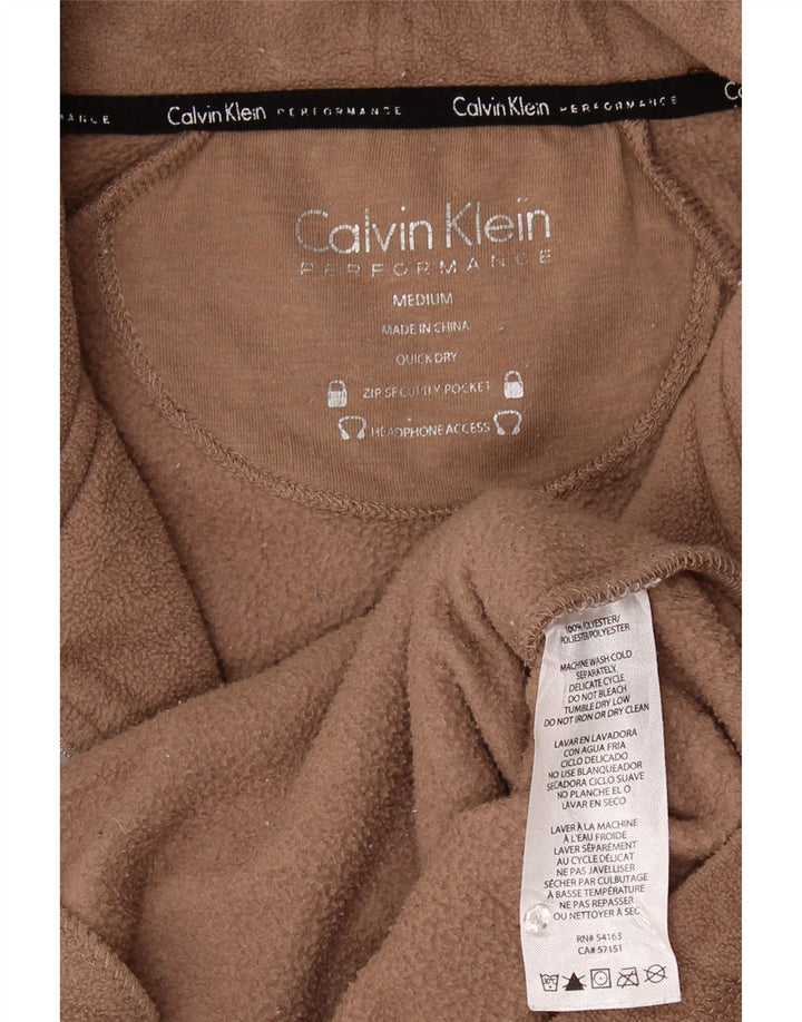 Calvin Klein Veste polaire graphique pour femme UK 14 Marron moyen Polyester