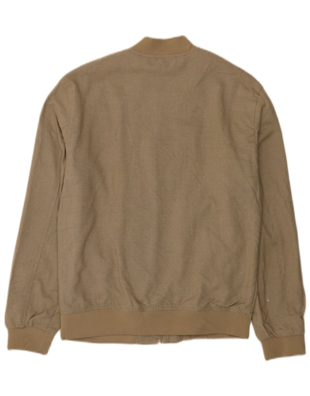 Zara Bomber Jacket Homme UK 36 Petit Beige Carreaux Polyester
