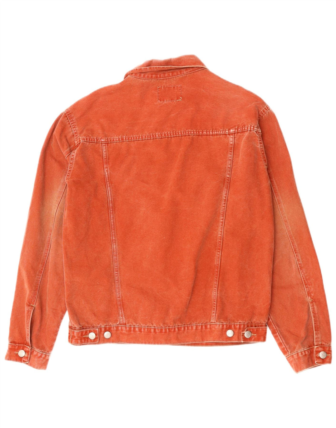 VINTAGE Veste en denim homme UK 40 Grand coton orange
