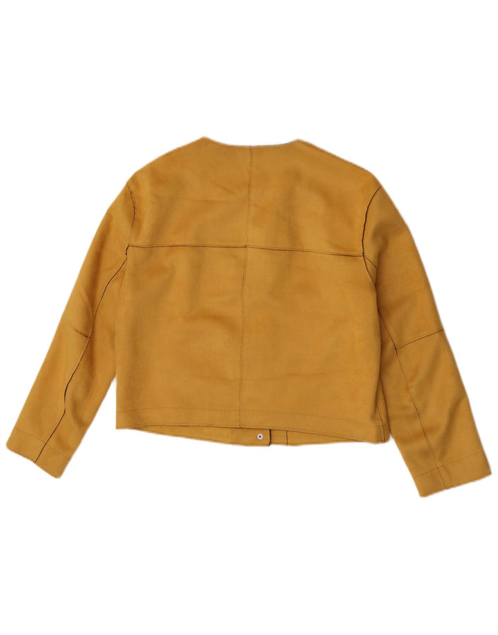 Zara Veste Boléro Femme UK 10 Petit Jaune Polyester