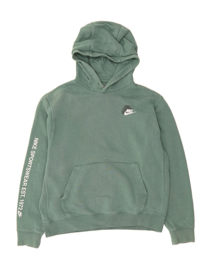 NIKE Mens Graphic Hoodie Jumper Medium Green Cotton Vintage Nike and Second-Hand Nike from Messina Hembry 