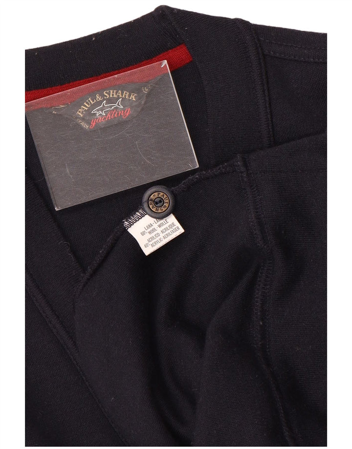 Paul & Shark Cardigan Homme Pull Large Bleu Marine Laine