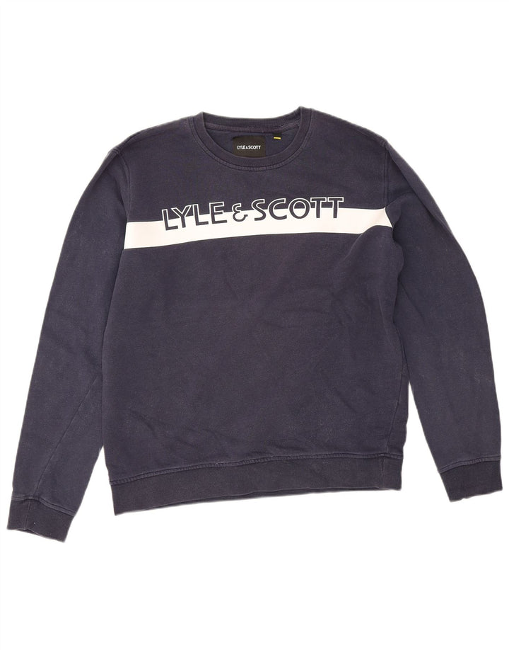 Lyle & Scott Sweat-Shirt Graphique Homme Bleu Marine Colorblock