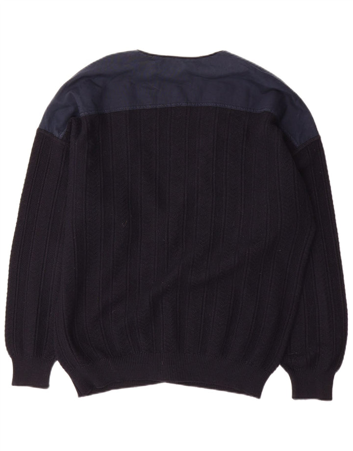 Il Granchio Cardigan Homme Pull Large Bleu Marine Colourblock