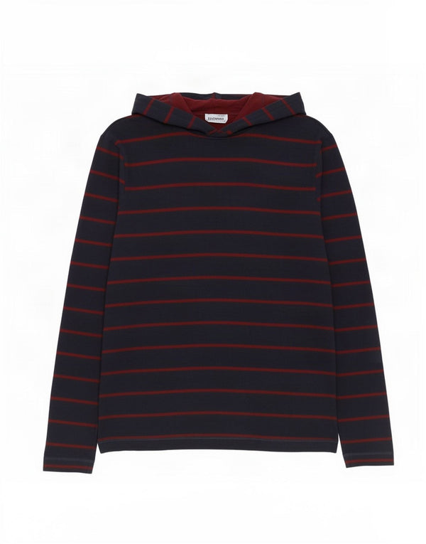 Marks & Spencer Haut à capuche à manches longues pour homme Petit bleu marine rayé