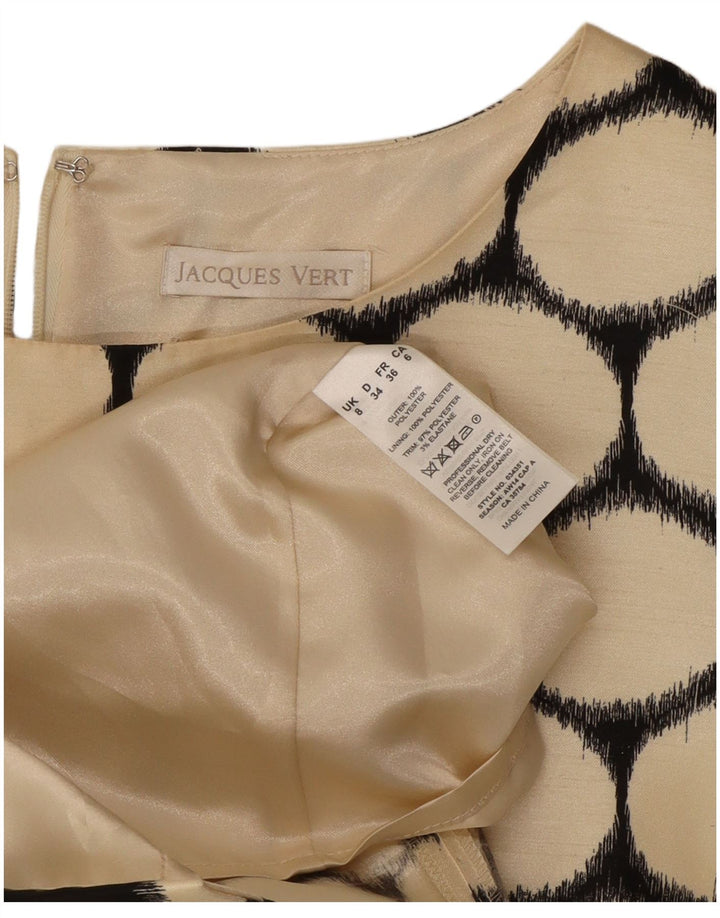 JACQUES VERT Robe Fourreau Femme UK 8 Petit Pois Beige Polyester