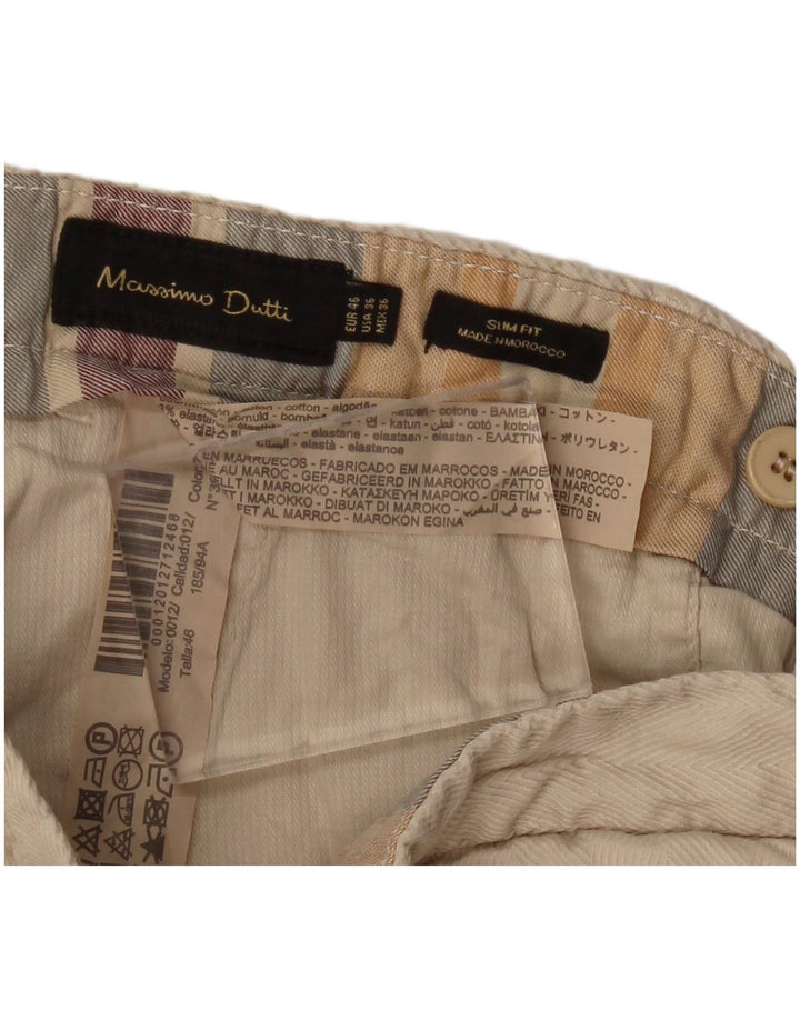 MASSIMO DUTTI Pantalon Chino Coupe Slim Homme EU 46 XL W36 L33 Coton Beige