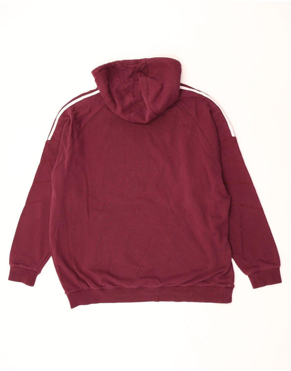 Adidas Pull à capuche XL en coton color block pour homme Marron