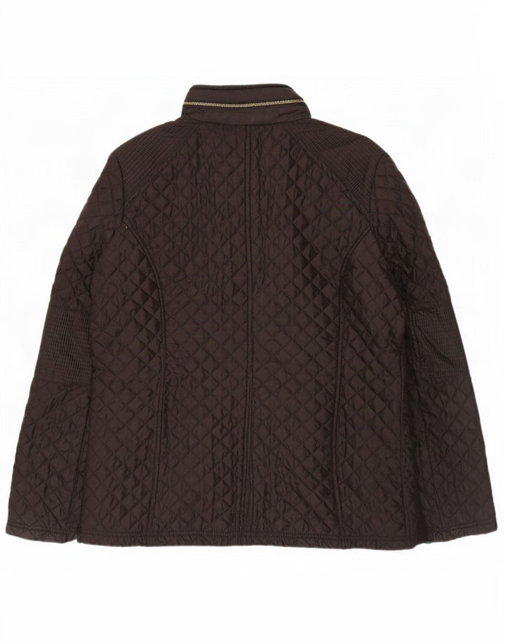 Michael Kors Veste matelassée à capuche pour femme UK 16 Large Noir Polyester